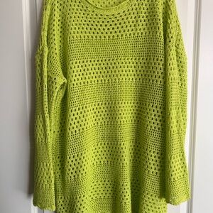 Lime Green Crochet Sweater